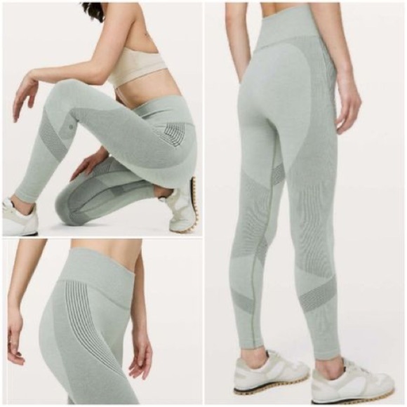 lululemon athletica Pants - Lululemon Aerial Silk Tight 25” Leggings Light Gray Size 8